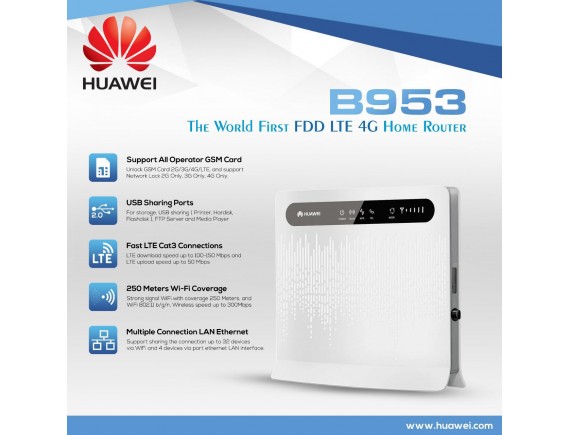 HUAWEI B593 4G LTE CPE Modem Mifi / Wireless Router (UNLOCK ALL GSM)