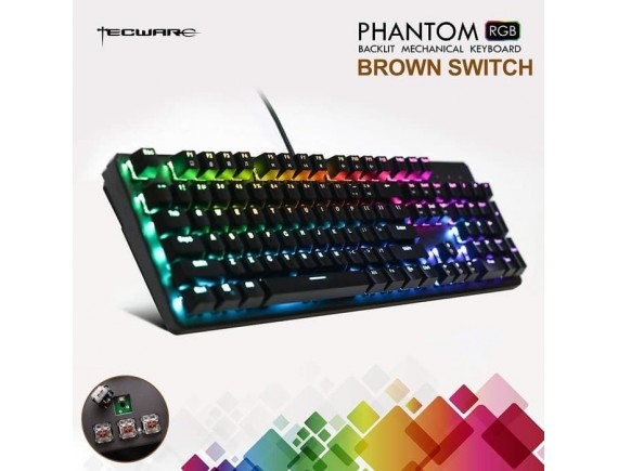 Tecware phantom 104 Mechanical Keyboard Brown/Blue Switch