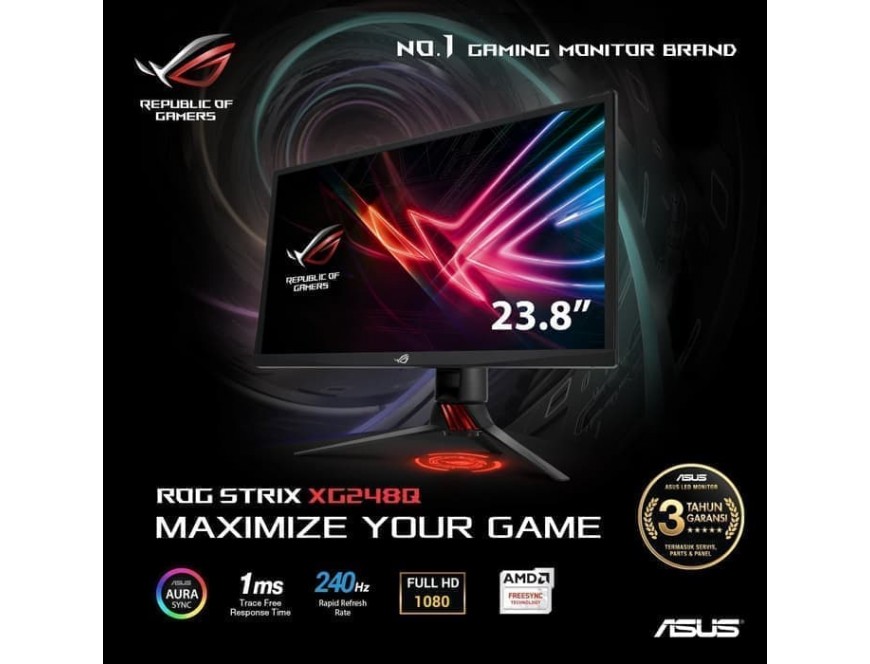 ROG XG248Q 24” 240Hz 1ms G-Sync Compatible Gaming Monitor