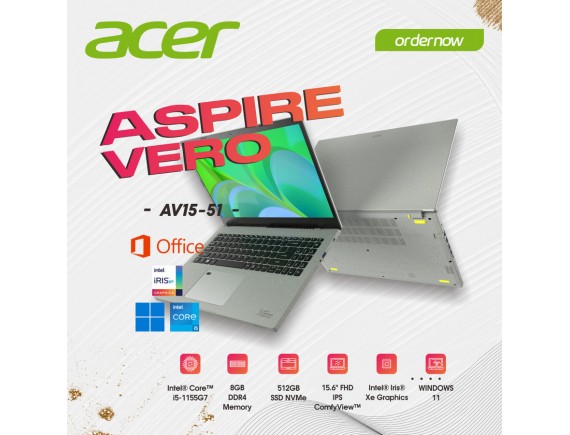 Acer Aspire Vero - Core i5-1135G7, 8GB, 512GB SSD, Iris Xe, 15.6" FHD