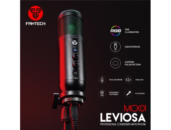 LEVIOSA MCX01 Condenser Microphone USB for PC & Laptop