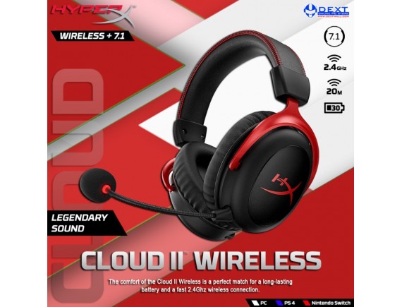 HyperX Cloud II Wireless 7.1 Surround Sound Gaming Headset