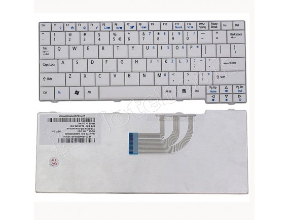 Keyboard Acer Aspire One 8, 9, AO531h, A0531h, ZG5, ZG8, D150, D250 White