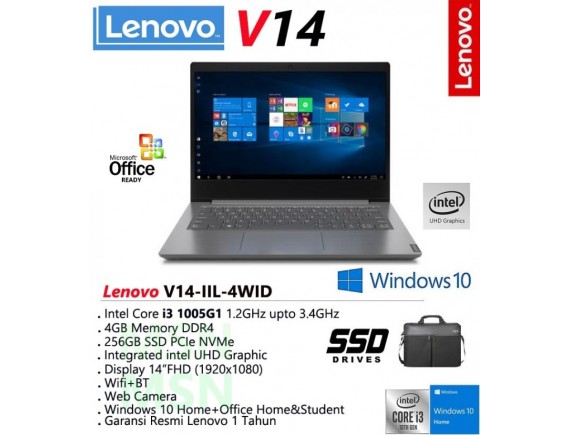 Lenovo V14 Intel Core i3-1005G1 1.2GHz/4GB DDR4/256GB SSD/14" WIN10