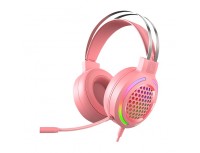NYK HS-N10 Knight RGB Gaming Headset - Merah Muda