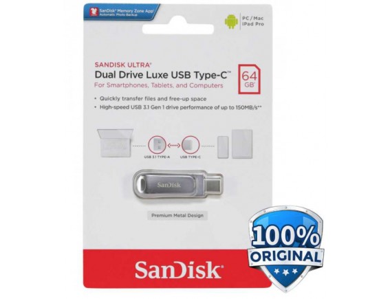 Flashdisk Sandisk Ultra Dual Drive Luxe USB Type-C 64GB SDDDC4