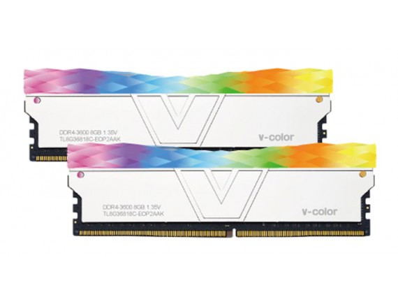 VColor Longdimm Prism Pro White RGB 2 x 8 GB DDR4 3600 MHz CL18