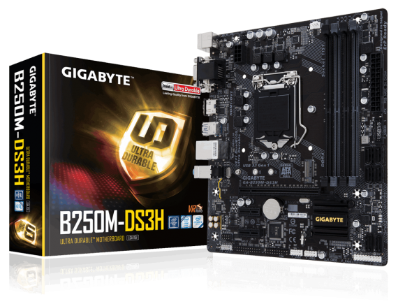 Gigabyte Motherboard GA-B250M-DS3H LGA1151 Intel Micro ATX DDR4 