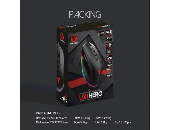 Fantech UX1 HERO Ultimate Gaming Mouse Garansi Resmi UX-1 / UX 1
