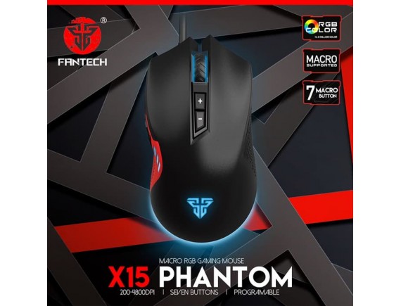 Fantech X15 Phantom Macro RGB Mouse Gaming Garansi Resmi X-15 / X 15