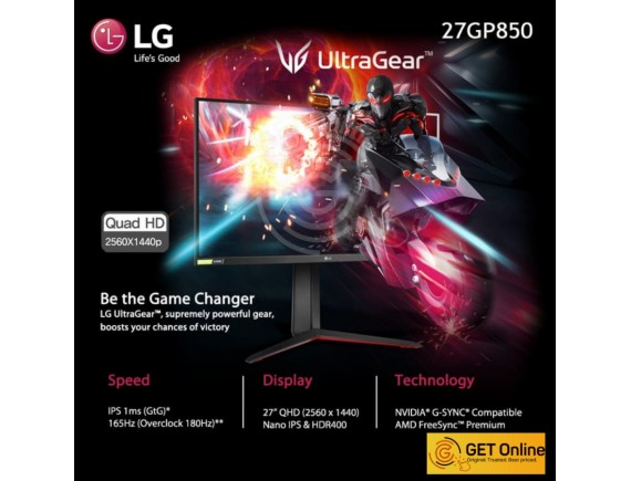 LG Monitor 27GP850 27' 2K IPS Panel 1 ms 165 Hz